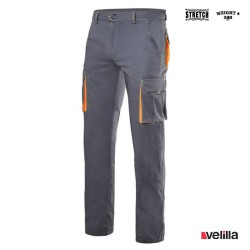 Pantalón stretch bicolor Velilla Ref. 103008S - Gris/Naranja