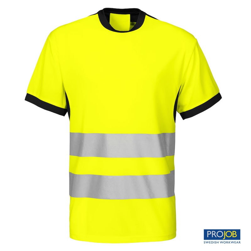 Camiseta alta visibilidad Projob 6009 - Amarillo/Negro